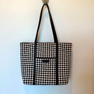 Vera Bradley Midnight Houndstooth travel tote